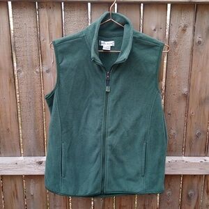 Rebecca Malone Green Soft Cozy Warm Zip Up Vest